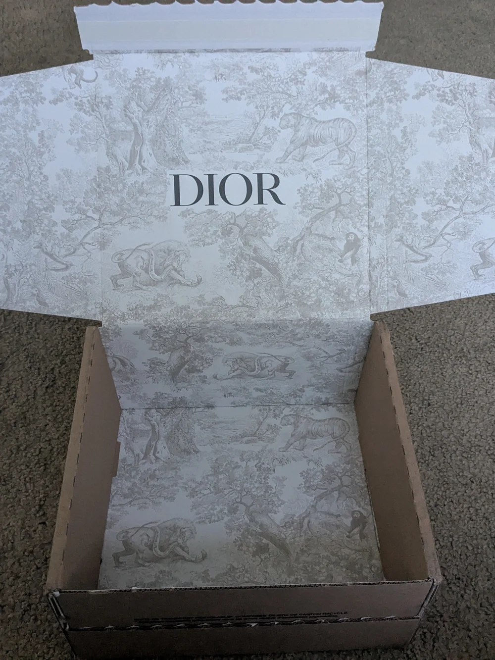 Dior Decorative Packaging Box - Neutral Toile Print